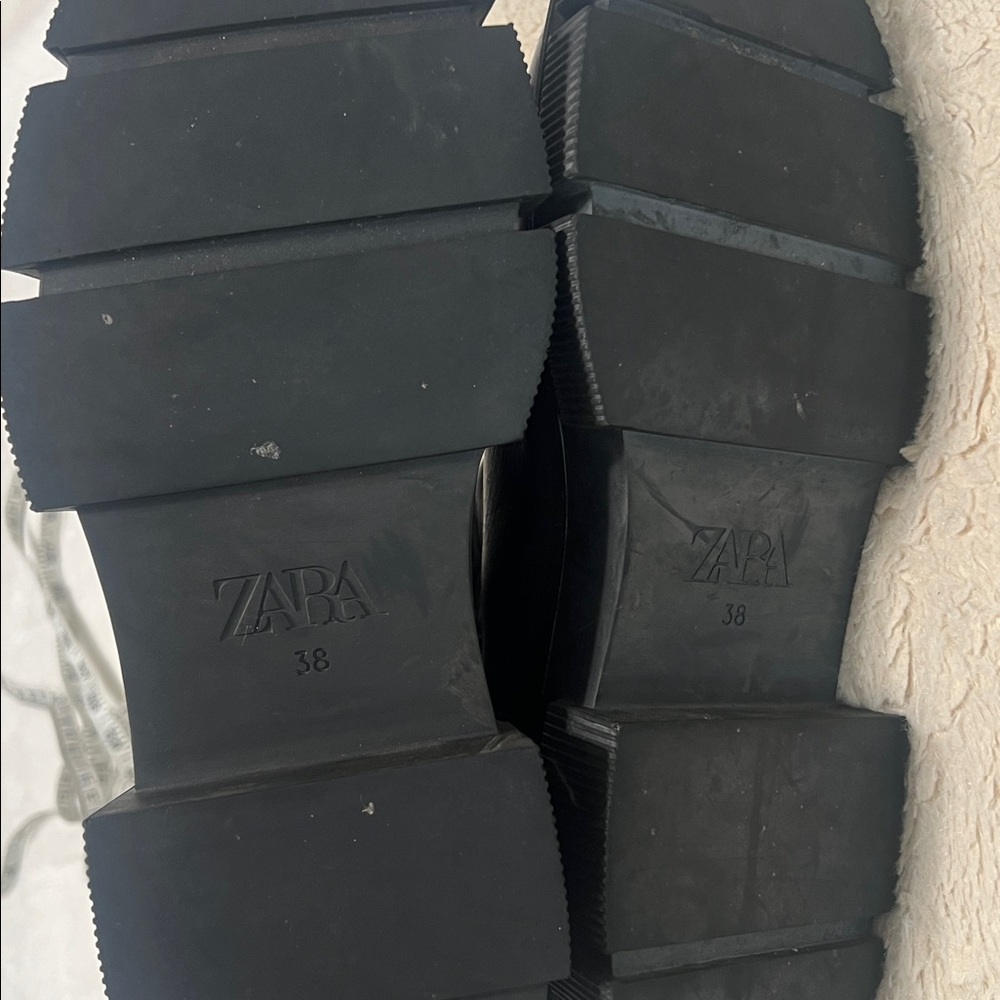 Zara Black Chunky Chelsea Ankle Boots - Picture 9 of 11
